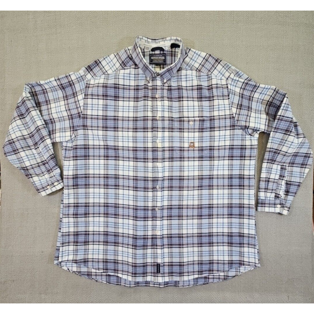 Panhandle Rough Stock Shirt Men's 3XL Blue Plaid Panhandle Slim Streetwear